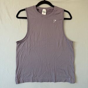 Gymshark Mens Critical Drop Arm Tank Top S Purple Gym Workout Sleeveless Logo